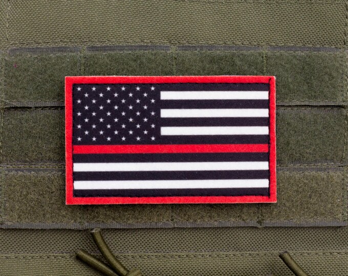Thin Red Line Flag Patch – Firefighter Support Patch