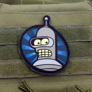 Bender Futurama Cosplay hook and loop morale patch