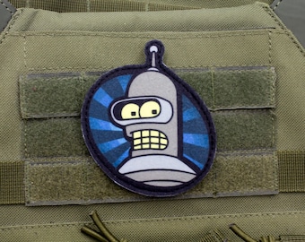 Bender Futurama Cosplay hook and loop morale patch