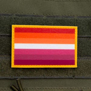 Lesbian LGBTQ flag hook and loop patch