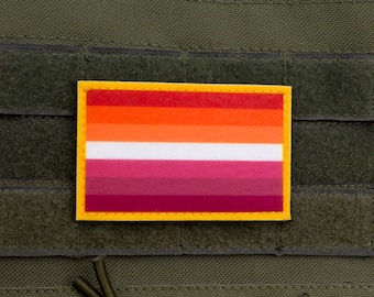 Lesbian Pride Flag Patch, LGBTQ Felt Hook and Loop Patch