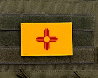 New Mexico flag patriotic hook and loop patch