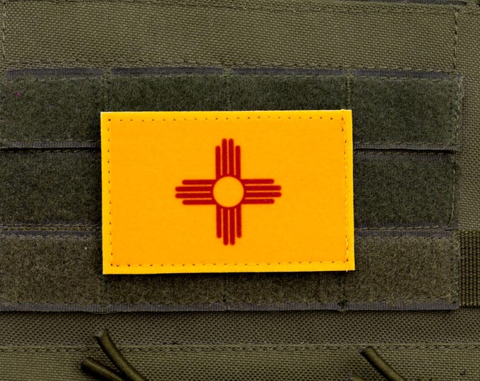 New Mexico flag patriotic hook and loop patch