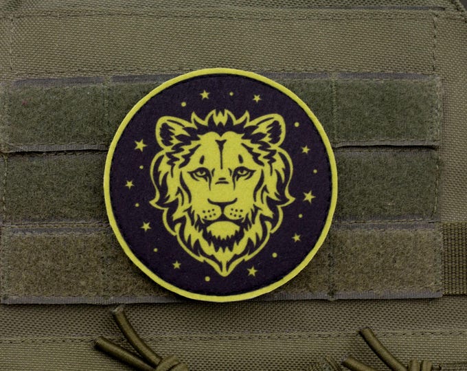 Leo Zodiac Patch | Horoscope Sign Morale Badge | Printed Felt Astrology Patch