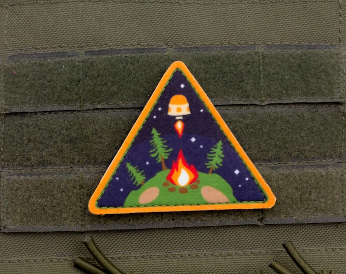 Green Planet Triangle Patch – Cosmic Explorer Design