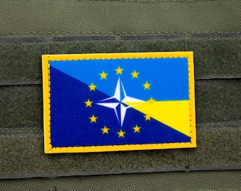 NATO and Ukraine flag hook and loop patch