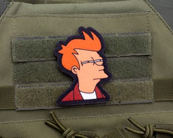 Naszywka z motywem Futurama Fry Meme Cosplay z haczykami i pętelkami