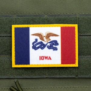 Iowa flag patriotic hook and loop patch