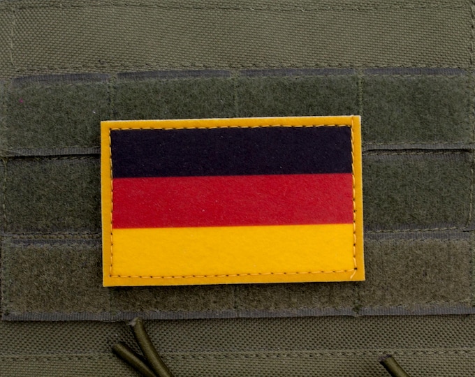 German Flag Patch: Sublimated Felt, Hook and Loop - 3.2" x 2"
