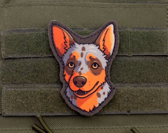 Australian Cattle Dog Patch – Cartoon Style