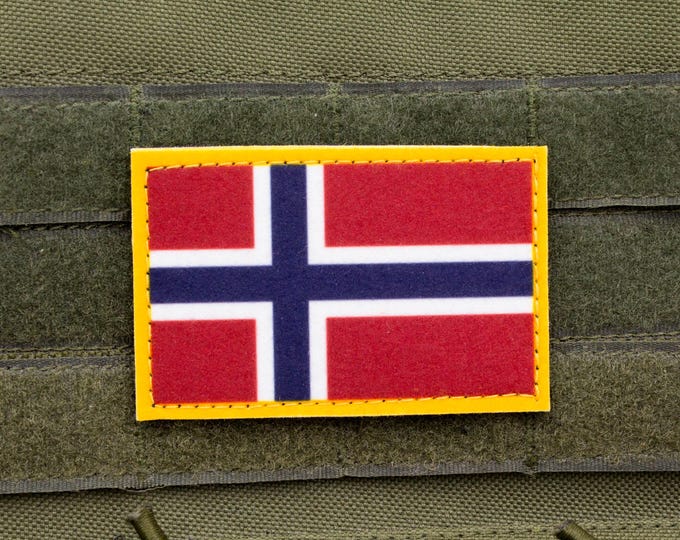 Norway flag hook and loop patch Norges flagg