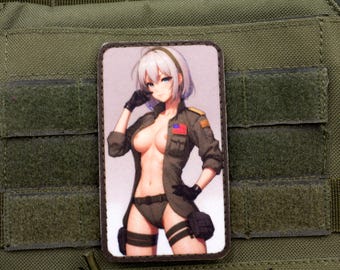 Sexy girl military hook and loop anime patch