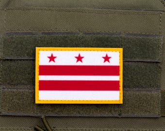 Écusson patriotique auto-agrippant drapeau du district de Columbia
