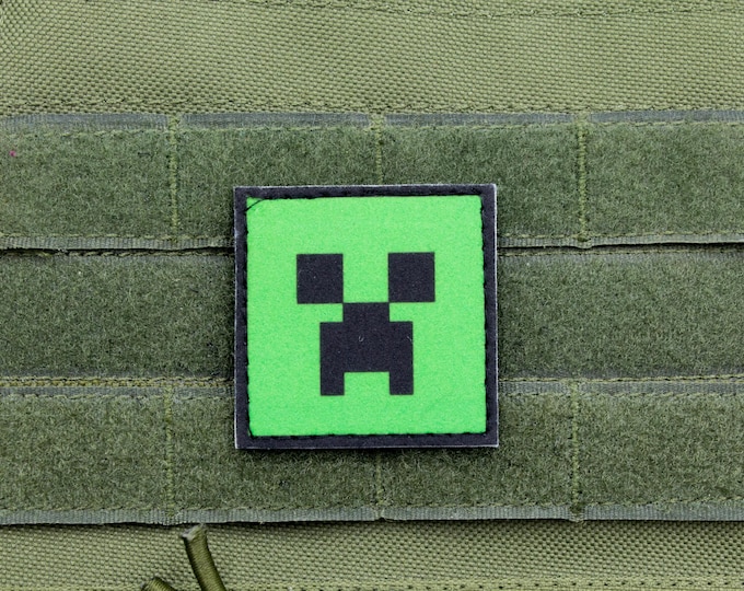Creeper video game morale hook and loop patch
