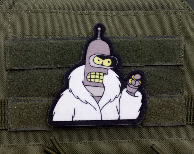 Futurama Bender Meme Cosplay hook and loop morale patch