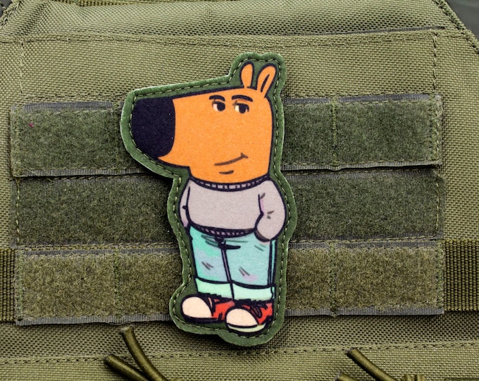 Chill Guy Meme Patch: Funny Morale Patch - 2"x4" Hook and Loop