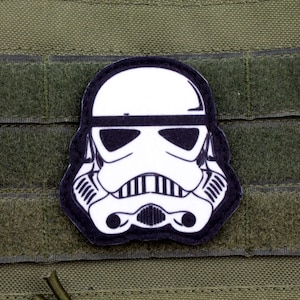 Star wars stormtrooper helmet hook and loop morale patch