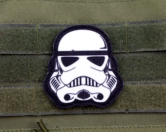 Star wars stormtrooper helmet hook and loop morale patch
