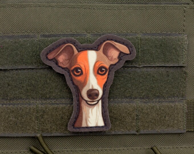Italian Greyhound Patch – Cartoon Style