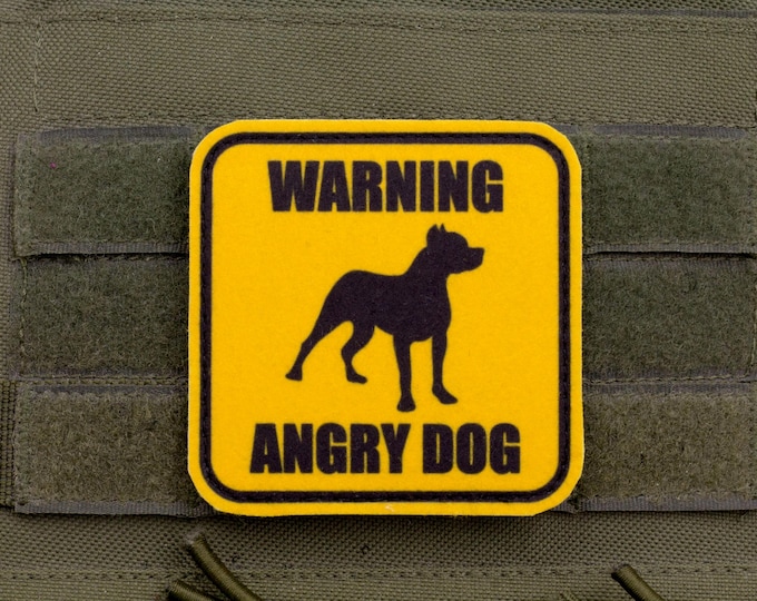 Warning Angry Dog Patch