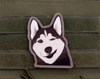 Siberian Huskie Meme Patch | 2.4″ x 3.1″ Hook and Loop Morale Patch | Sublimated Felt