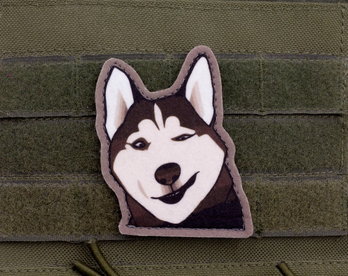 Siberian Huskie Meme Patch | 2.4″ x 3.1″ Hook and Loop Morale Patch | Sublimated Felt