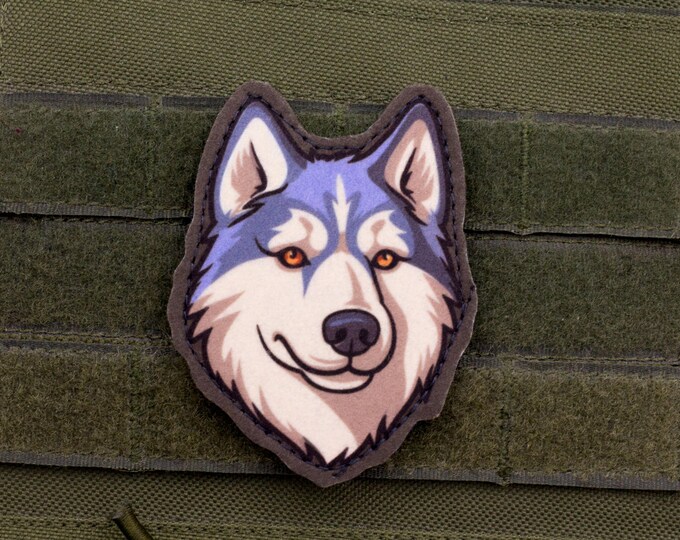 Siberian Husky Patch – Cartoon Style