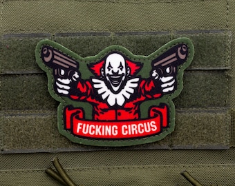Scary clown fucking circus hook and loop morale patch
