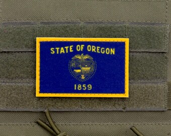 Oregon flag patriotic hook and loop patch