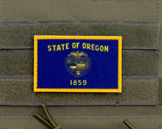 Oregon flag patriotic hook and loop patch
