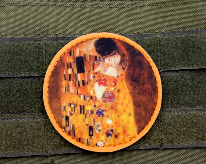 The Kiss by Gustav Klimt fine art hook and loop patch