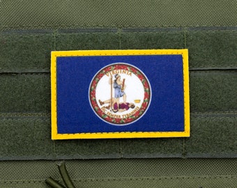Virginia flag patriotic hook and loop patch