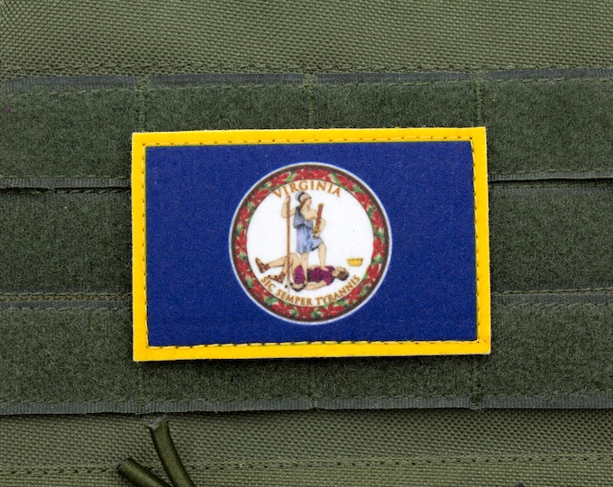 Virginia flag patriotic hook and loop patch
