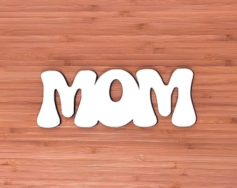 MOM Dry Erase Whiteboard Chalkboard | Funky Retro Laser Cut Wood Word Sign | Reversible Memo Board Decor | Mom, Mama, Mothers Day Gift