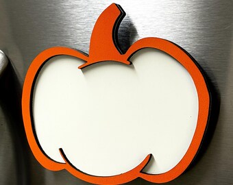 Pumpkin Dry Erase Board Magnet: Laser Cut Wood Fall Decor