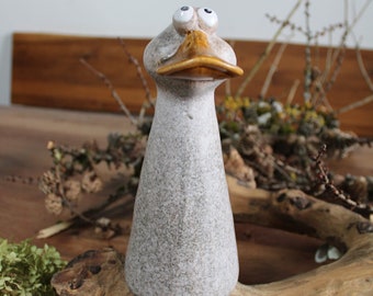 Zaunhocker, Zaunfigur Ente, Keramik-Figur, Höhe 21 cm