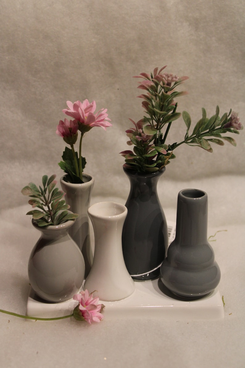 Minivasen Grey auf Sockel, Keramik, glasiert Länge 14,5 cm, Breite 7 cm, Höhe bis 10,5 cm Bild 4