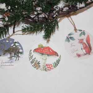 Geschenkanhänger im 3er-Set aus Karton "Für Dich, Viel Glück und Zauberhafte Weihnachten"