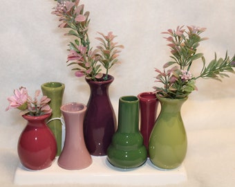 Mini vases Mila on a base, ceramic, glazed