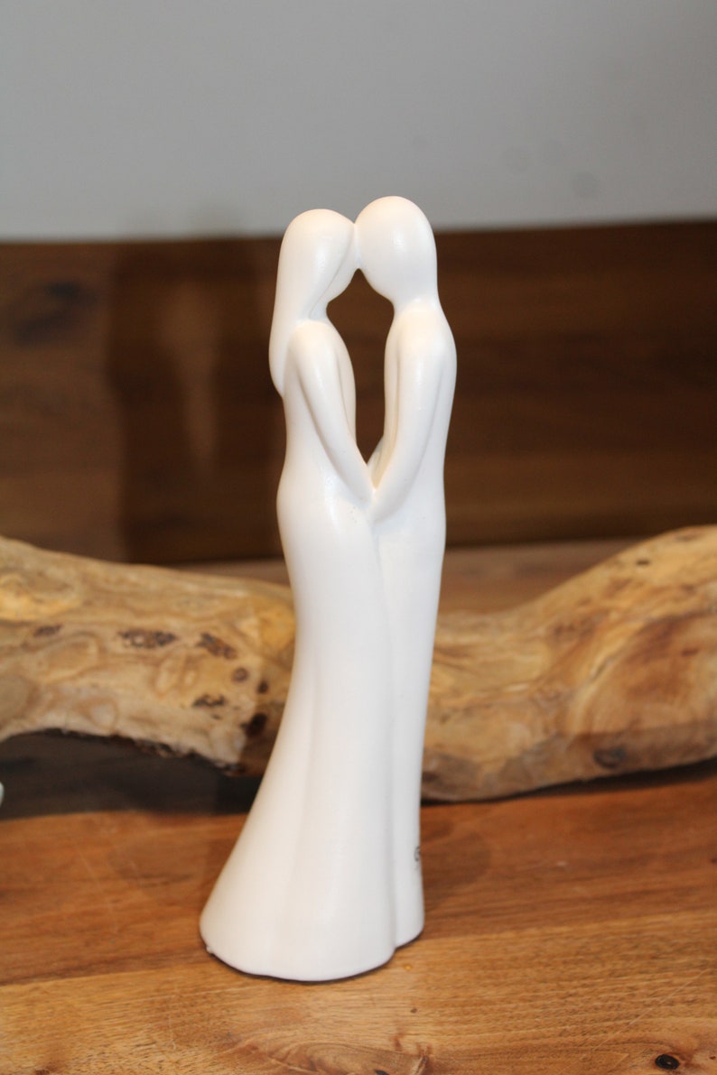 Figur aus Keramik Liebespaar Weiß, Höhe 22 cm Bild 5