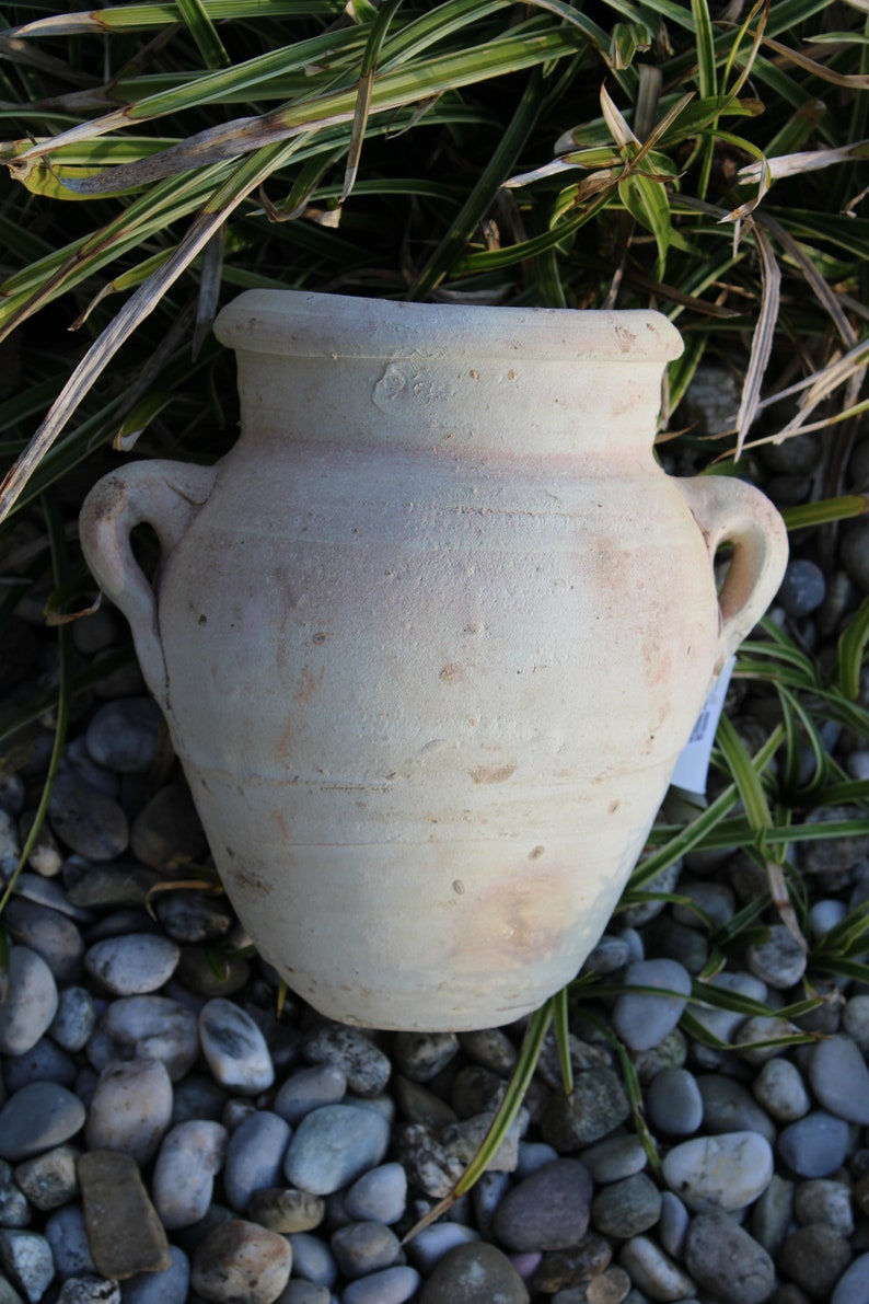 Lying amphora made of white terracotta, length 24 cm, amphora for the rock garden image 4