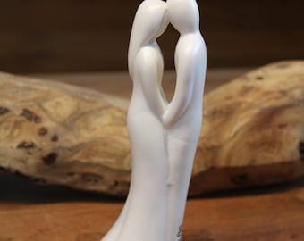 Figur aus Keramik "Liebespaar" Weiß, Höhe 16 cm