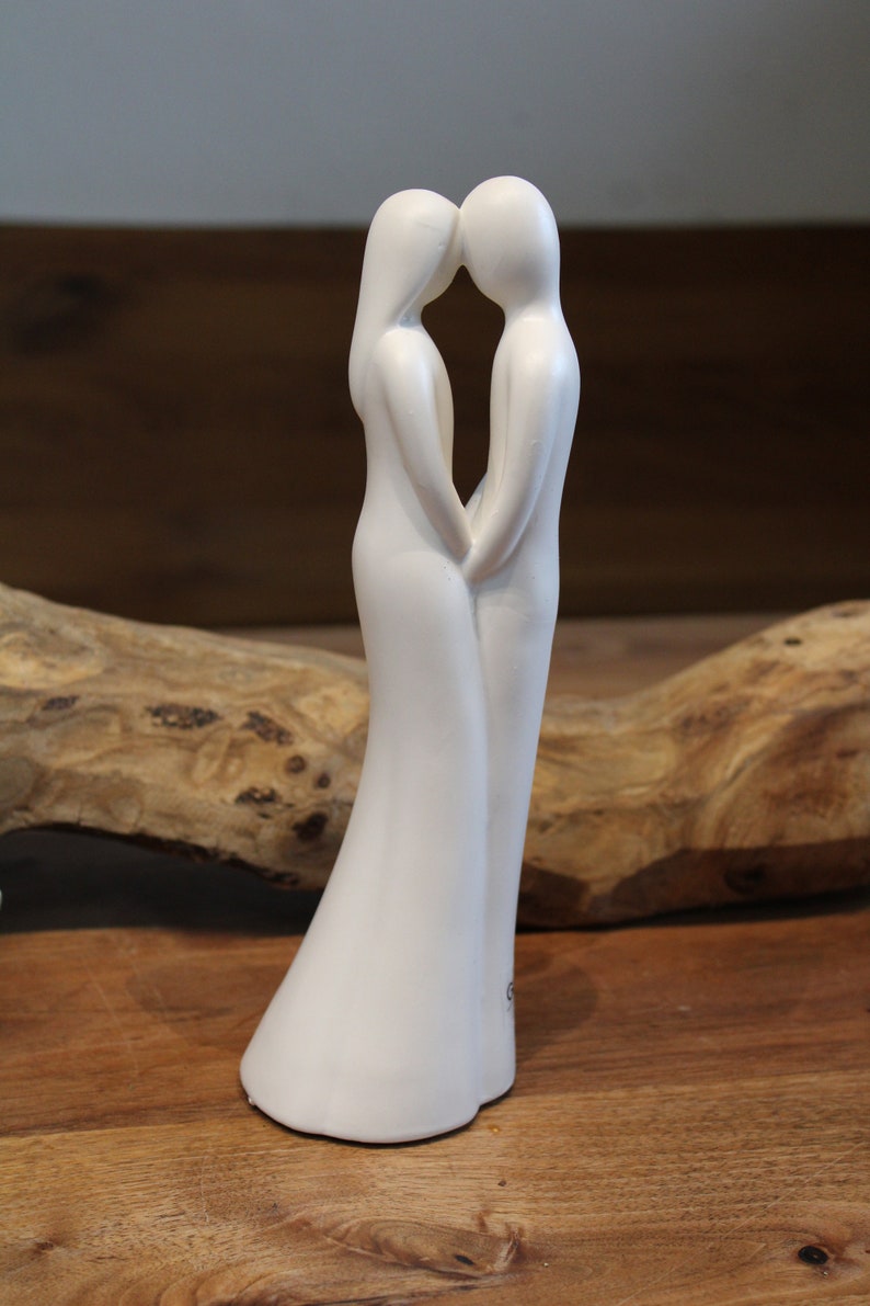 Figur aus Keramik Liebespaar Weiß, Höhe 22 cm Bild 2