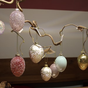 Easter eggs made of glass, Easter decoration, Easter, gifts for Easter, Easter eggs to hang