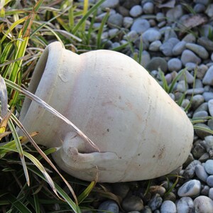Lying amphora made of white terracotta, length 24 cm, amphora for the rock garden image 2