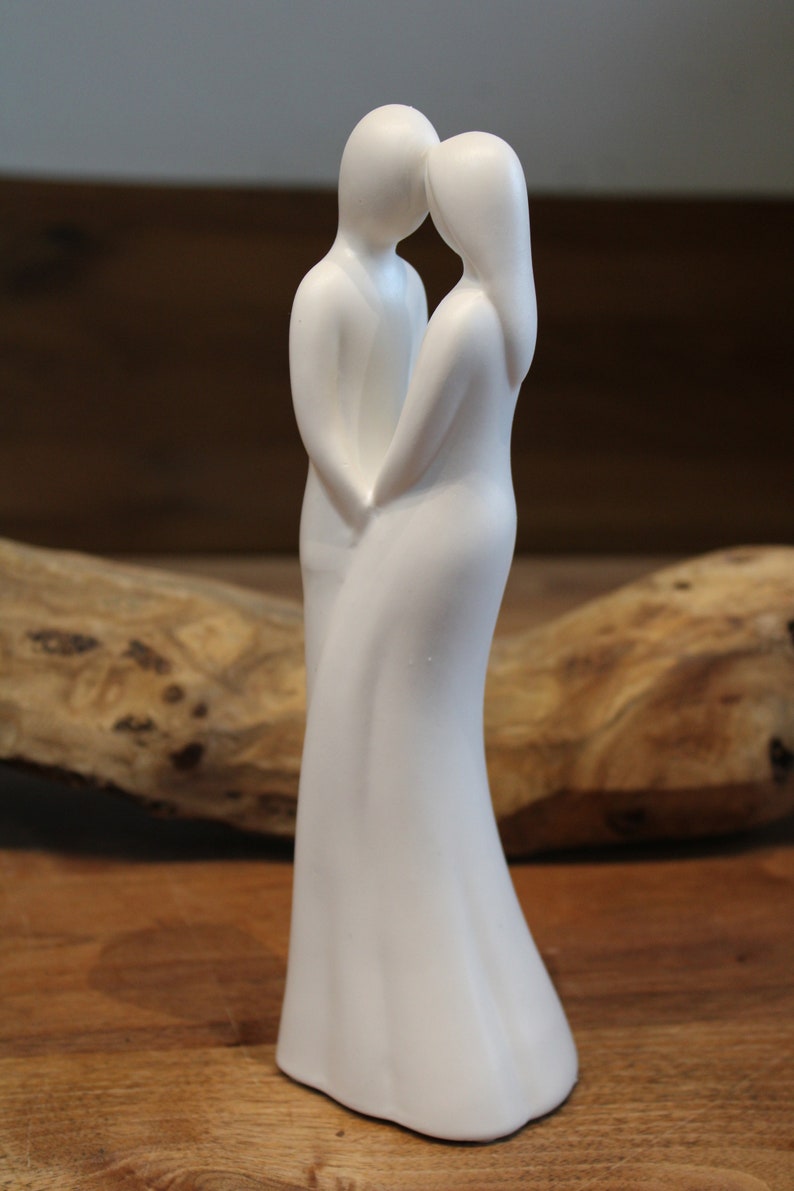 Figur aus Keramik Liebespaar Weiß, Höhe 22 cm Bild 6