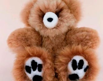 Handmade Alpaca Fur Teddy Bear, Hypoallergenic Plush, 23 Inch