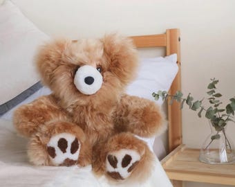 Orsacchiotto di peluche fatto a mano in pelliccia di alpaca, peluche ipoallergenico, 23 pollici