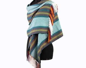 Chal de alpaca hecho a mano / Bufanda andina tejida