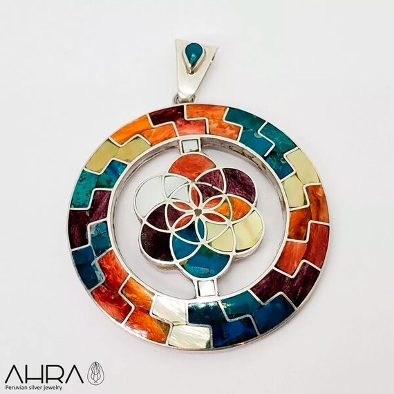 Mandala Flower Of Life Sterling Silver Pendant – Sacred Geometry Design, 1.25" Diameter, 5mm Bail, Nickel-Free